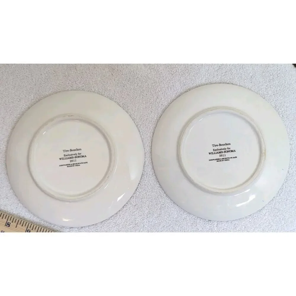 Set of 2 Tire-Bouchon by Williams-Sonoma 2011 Appetizer Plates 6-1/2